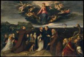 Free download The Virgin Adored by Saints free photo or picture to be edited with GIMP online image editor