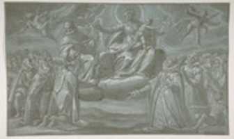Free download The Virgin and Child, Saint Dominic, and Angels Distributing Chaplets to the Faithful free photo or picture to be edited with GIMP online image editor