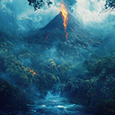 The volcano is erupting violently.  screen for extension Chrome web store in OffiDocs Chromium