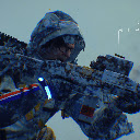 The Warrior in the Blizzard Death Stranding  screen for extension Chrome web store in OffiDocs Chromium