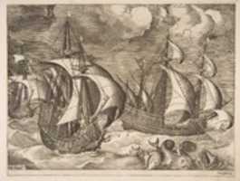 Free download Three Caravels in a Rising Squall with Arion on a Dolphin from The Sailing Vessels free photo or picture to be edited with GIMP online image editor