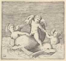 Free download Three Cupids and Two Dolphins free photo or picture to be edited with GIMP online image editor