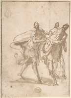Free download Three Figures (recto); Sketches of Kneeling Figures and Putti (verso) free photo or picture to be edited with GIMP online image editor