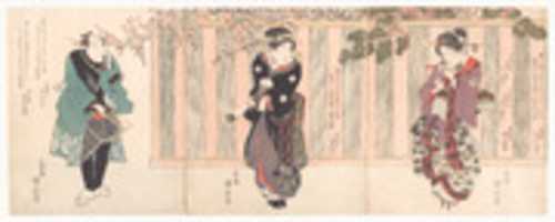 Free download Three Kabuki Actors Playing Hanetsuki free photo or picture to be edited with GIMP online image editor