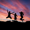 Three people dance  screen for extension Chrome web store in OffiDocs Chromium