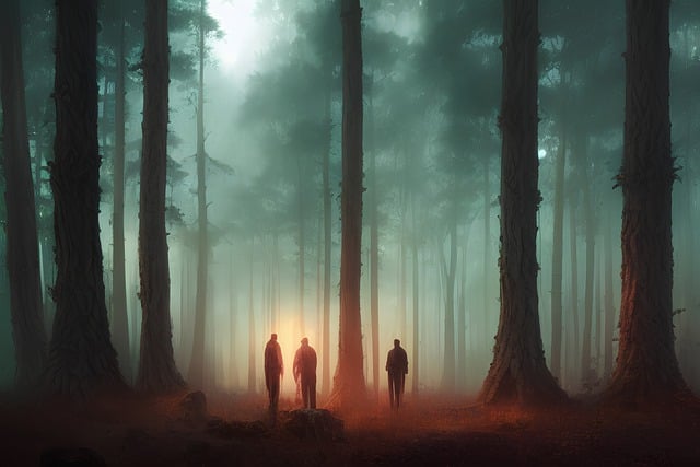 Free graphic three people forest fog woods to be edited by GIMP free image editor by OffiDocs