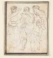 Free download Three Standing Figures in Antique Costume. free photo or picture to be edited with GIMP online image editor