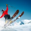 Thrilling Snow Adventure Theme – A Man Skiing Down the Slopes  screen for extension Chrome web store in OffiDocs Chromium