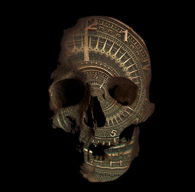 Free download Time Death Skull -  free illustration to be edited with GIMP free online image editor