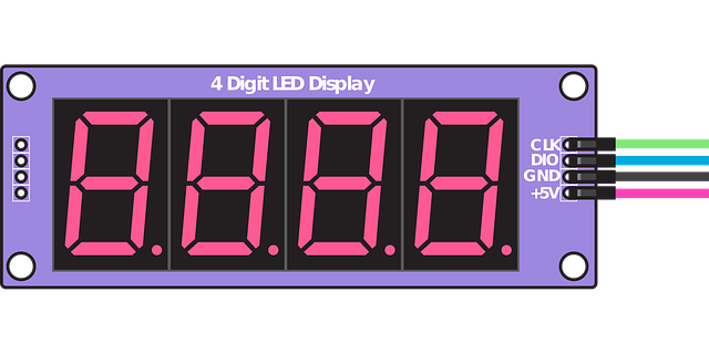 Free download Tm1637 4 Digit 7 Segment - Free vector graphic on Pixabay free illustration to be edited with GIMP free online image editor