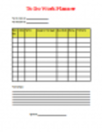 Free download To Do Work Planner DOC, XLS or PPT template free to be edited with LibreOffice online or OpenOffice Desktop online