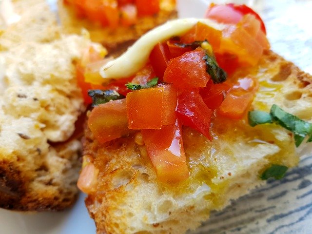 Free download Tomatoes Bread Food -  free photo or picture to be edited with GIMP online image editor