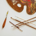 Top View of Painting Materials  screen for extension Chrome web store in OffiDocs Chromium