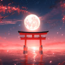 Torii Gate Sakura Blood Moonlight Live Wallpaper  screen for extension Chrome web store in OffiDocs Chromium