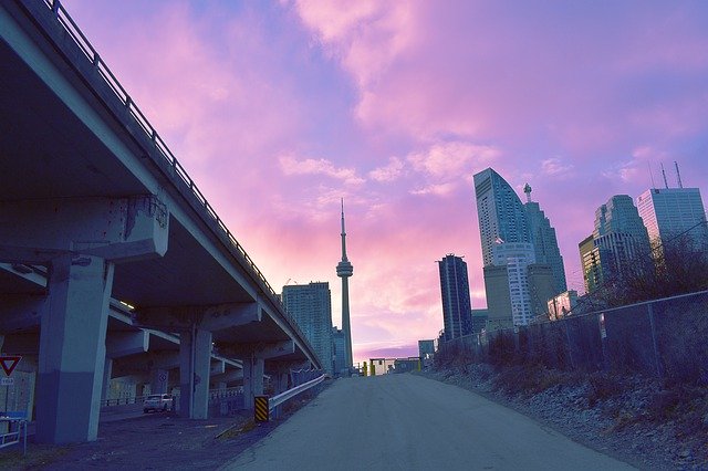 Descarga gratuita Toronto Night Sunset: foto o imagen gratuita para editar con el editor de imágenes en línea GIMP