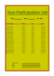 Free download Tour Participation List DOC, XLS or PPT template free to be edited with LibreOffice online or OpenOffice Desktop online