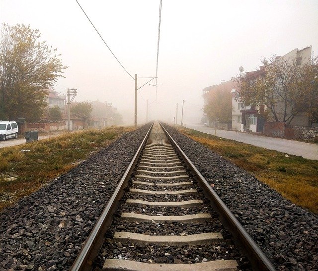 Template Photo Train Path Fog -  for OffiDocs