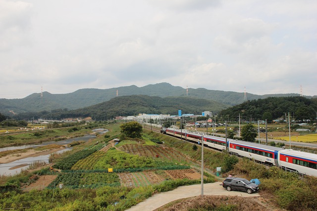 Free download train railway countryside mountains free picture to be edited with GIMP free online image editor