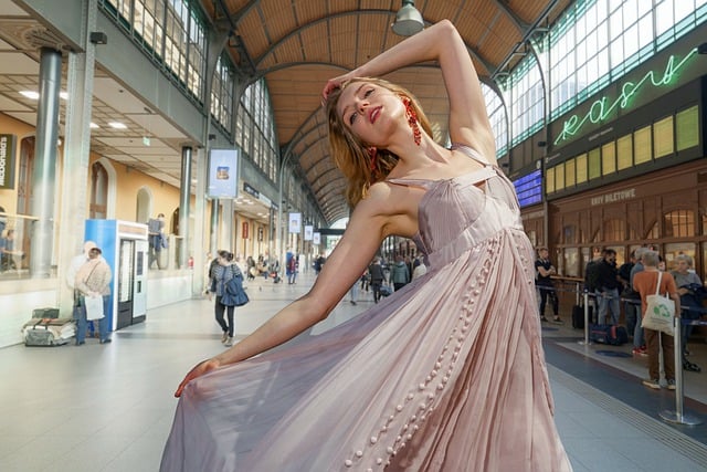 Free download train station woman model dress free picture to be edited with GIMP free online image editor