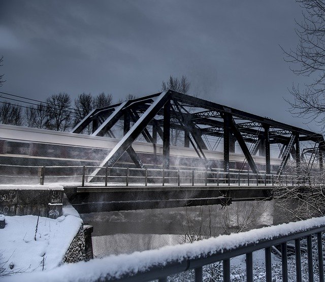 Téléchargement gratuit Trains Winter Railway - photo ou image gratuite à modifier avec l'éditeur d'images en ligne GIMP