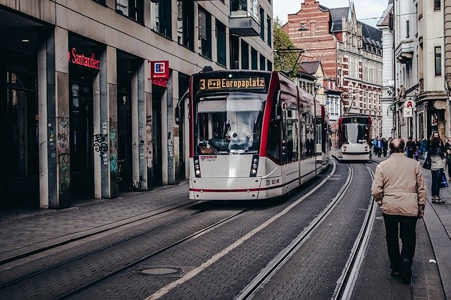 Free download Tram City Downtown -  free photo or picture to be edited with GIMP online image editor
