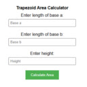 Trapezoid Area Calculator  screen for extension Chrome web store in OffiDocs Chromium
