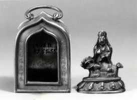 Free download Travellers Shrine with Figure of Wenshu (Manjusri) on Lion free photo or picture to be edited with GIMP online image editor