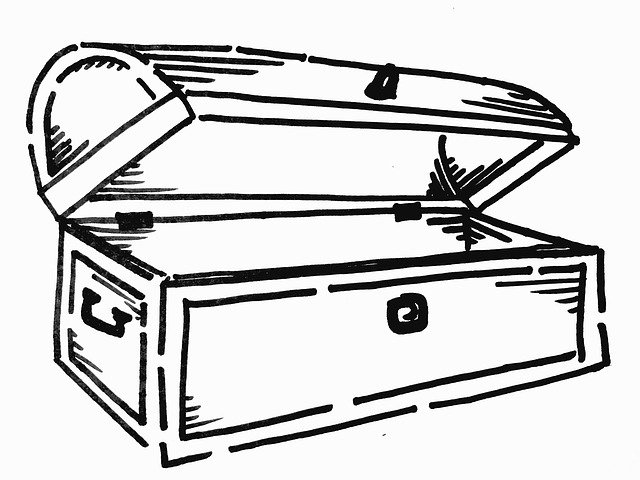 Free download Treasure Chest Black And White -  free illustration to be edited with GIMP free online image editor