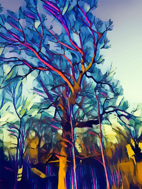 Free download Tree Colorful Nature - Free vector graphic on Pixabay free illustration to be edited with GIMP free online image editor