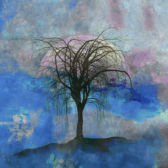 Free download Tree Moon Sky -  free illustration to be edited with GIMP free online image editor