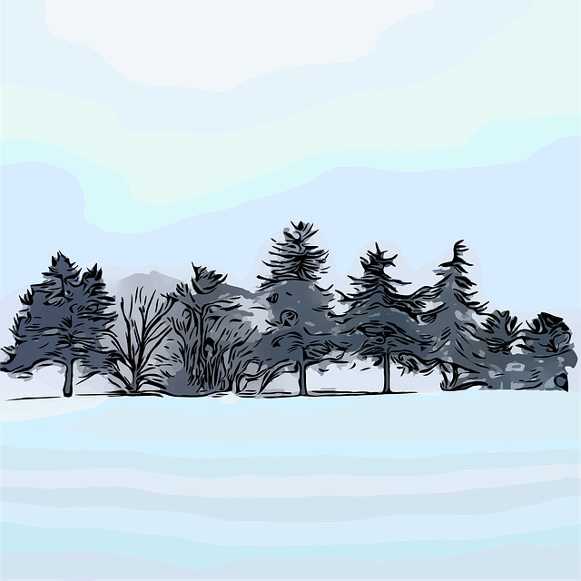 Free download Trees Hillside Snow - Free vector graphic on Pixabay free illustration to be edited with GIMP free online image editor