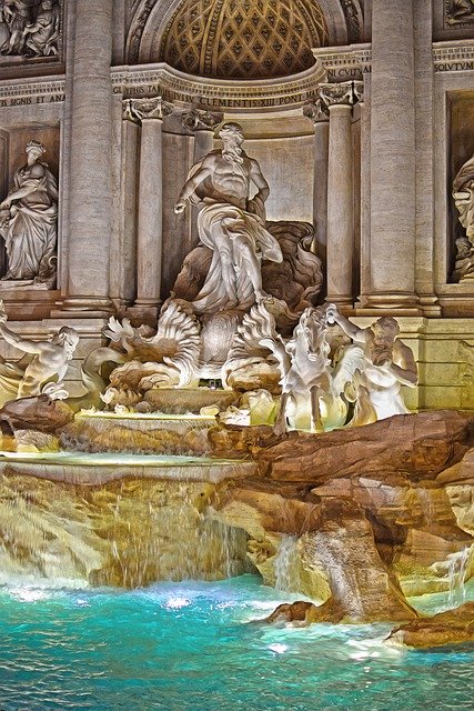 Téléchargement gratuit de la sculpture de la fontaine de Trevi à Rome - photo ou image gratuite à éditer avec l'éditeur d'images en ligne GIMP