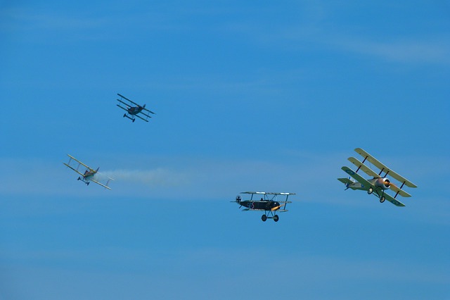 Free download triplane biplane air show flight free picture to be edited with GIMP free online image editor