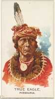 Free download True Eagle, Missouria, from the American Indian Chiefs series (N2) for Allen & Ginter Cigarettes Brands free photo or picture to be edited with GIMP online image editor