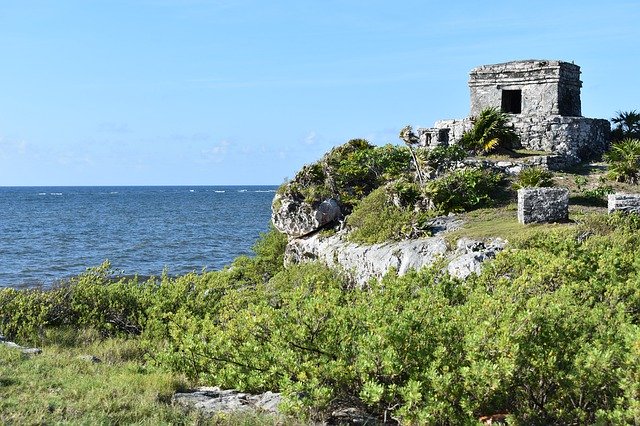 Scarica gratuitamente le Rovine di Tulum Messico Nord: foto o immagini gratuite da modificare con l'editor di immagini online GIMP