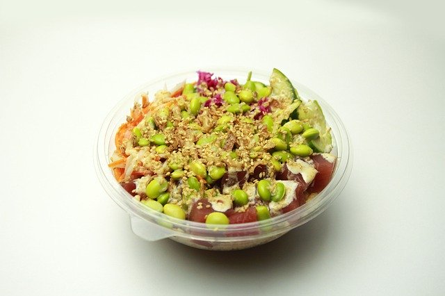 Free download Tuna Poke Bowl Salad Healthy free photo template to be edited with GIMP online image editor