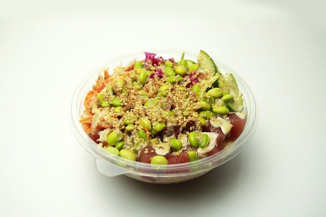 Descarga gratuita Tuna Poke Bowl Salad Healthy plantilla de fotos gratis para editar con el editor de imágenes en línea GIMP