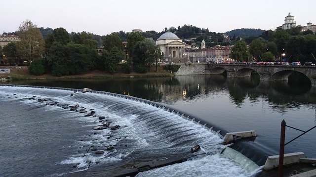 Free download Turin River Waterfall -  free photo or picture to be edited with GIMP online image editor