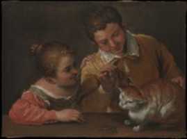Free download Two Children Teasing a Cat free photo or picture to be edited with GIMP online image editor