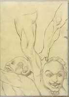 Free download Two Demons and Two Legs, probably after Michelangelo (Smaller Italian Sketchbook, leaf 16 recto) free photo or picture to be edited with GIMP online image editor