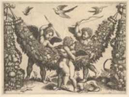 Free download Two Putti Striking Another Who is Squeezing a Child free photo or picture to be edited with GIMP online image editor