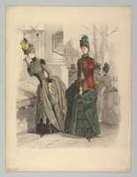 Free download Two Women in Day Dresses: Preparatory drawing for a fashion plate from Le Moniteur de la Mode free photo or picture to be edited with GIMP online image editor