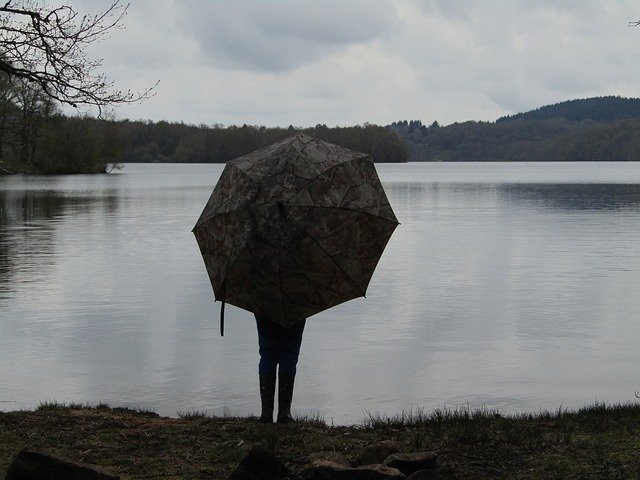 Free download Umbrella Weather Lake -  free photo or picture to be edited with GIMP online image editor