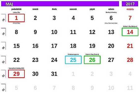 Template ng Microsoft Universal Calendar para sa OffiDocs