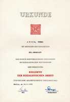 Free download Urkunde zum Kollektiv der sozialistischen Arbeit free photo or picture to be edited with GIMP online image editor