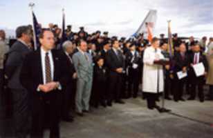 Free download U.S. President George Herbert Walker Bush at Newark Airport, 9/30/1992 free photo or picture to be edited with GIMP online image editor