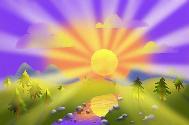 Free download Vector Dawn Landscape -  free illustration to be edited with GIMP free online image editor