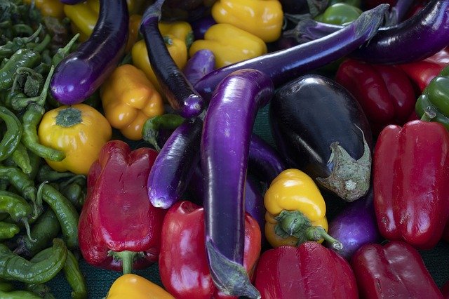 Free download Vegetables Eggplant Bell Pepper -  free photo or picture to be edited with GIMP online image editor