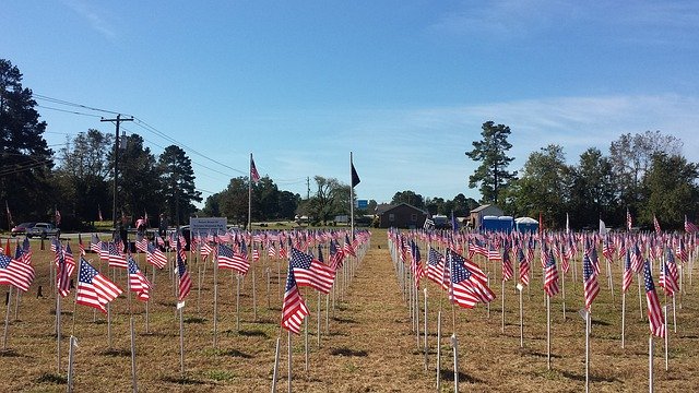 Modello di bandiere commemorative per i veterani con foto - per OffiDocs