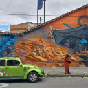Vibrant Urban Street Art with Vintage Car  screen for extension Chrome web store in OffiDocs Chromium